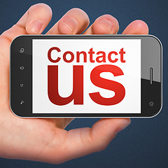 Image showing Advertising concept: Contact Us on smartphone