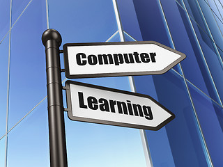 Image showing Education concept: Computer Learning on Building background