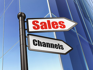 Image showing Marketing concept: Sales Channels on Building background