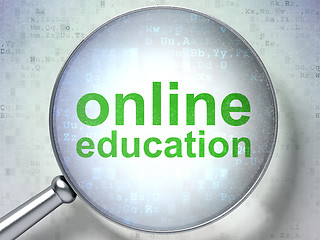 Image showing Education concept: Online Education with optical glass