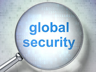 Image showing Security concept: Global Security with optical glass