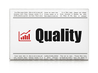 Image showing Marketing news concept: newspaper with Quality and Growth Graph