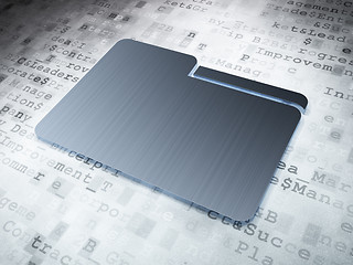 Image showing Business concept: Silver Folder on digital background
