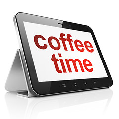 Image showing Time concept: Coffee Time on tablet pc computer