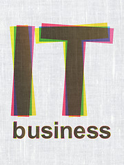 Image showing Business concept: IT Business on fabric texture background