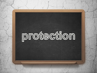 Image showing Protection concept: Protection on chalkboard background