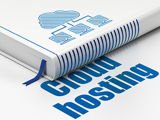 Image showing Cloud computing concept: book Cloud Network, Cloud Hosting on white background