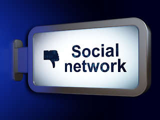 Image showing Social media concept: Social Network and Thumb Down on billboard background