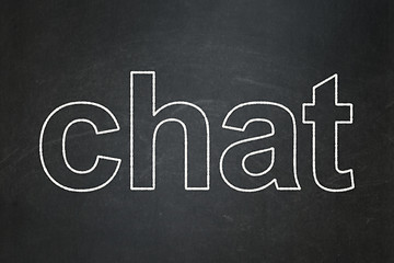 Image showing Web design concept: Chat on chalkboard background