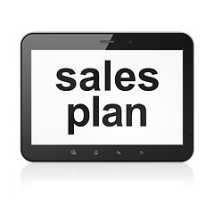 Image showing Marketing concept: Sales Plan on tablet pc computer