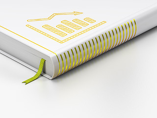 Image showing News concept: closed book, Decline Graph on white background