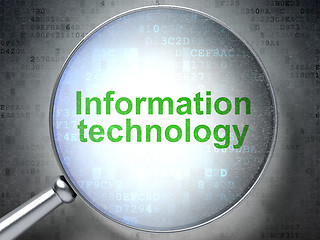 Image showing Data concept: Information Technology with optical glass