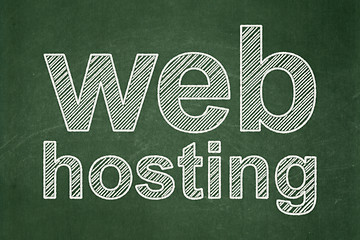 Image showing Web development concept: Web Hosting on chalkboard background