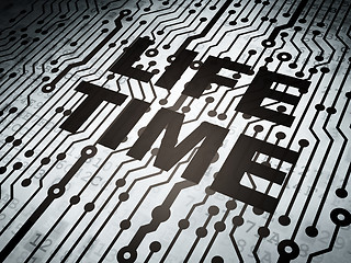 Image showing Time concept: circuit board with Life Time