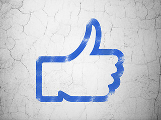 Image showing Social media concept: Thumb Up on wall background