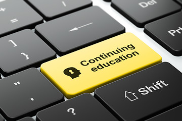 Image showing Education concept: Head With Keyhole and Continuing Education on computer keyboard background