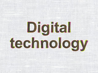 Image showing Information concept: Digital Technology on fabric texture background