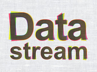 Image showing Information concept: Data Stream on fabric texture background