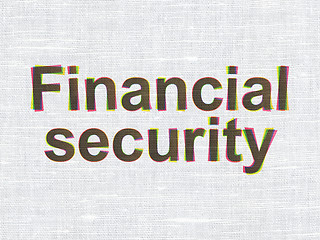 Image showing Safety concept: Financial Security on fabric texture background