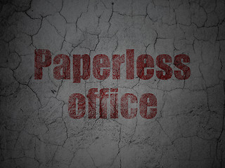 Image showing Business concept: Paperless Office on grunge wall background