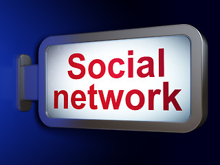 Image showing Social media concept: Social Network on billboard background