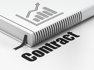 Image showing Business concept: book Growth Graph, Contract on white background