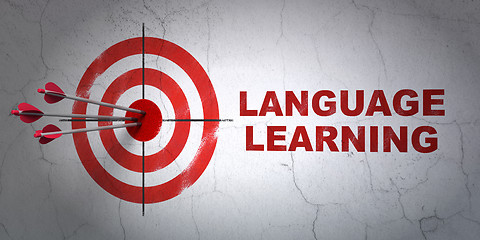 Image showing Education concept: target and Language Learning on wall background