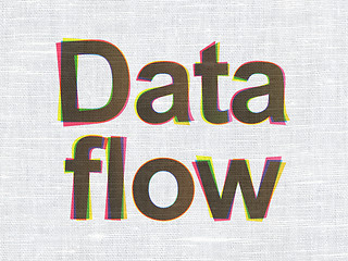 Image showing Information concept: Data Flow on fabric texture background