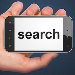 Image showing SEO web development concept: Search on smartphone