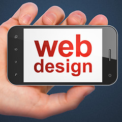 Image showing SEO web design concept: Web Design on smartphone