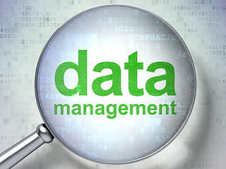 Image showing Data concept: Data Management with optical glass