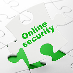 Image showing Safety concept: Online Security on puzzle background