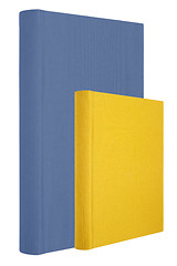 Image showing Blue and yellow books isolated on white