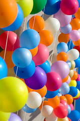 Image showing Colourful air balloons.