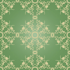 Image showing neutral floral wallpaper. plant swirls and curves