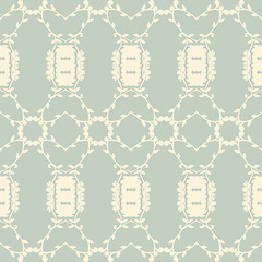 Image showing neutral floral wallpaper. plant swirls and curves