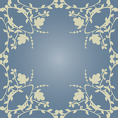 Image showing neutral floral wallpaper. plant swirls and curves
