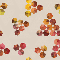 Image showing Geometric pattern of hexagons and triangles