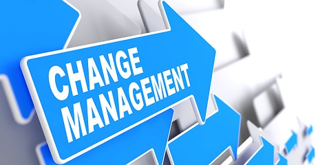 Image showing Change Management on Blue Arrow.