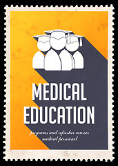 Image showing Medical Education on Yellow in Flat Design.