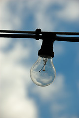 Image showing Lightbulb and clouds