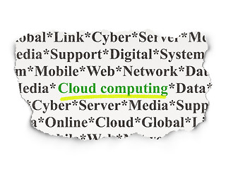 Image showing Cloud networking concept: Cloud Computing on Paper background