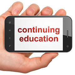 Image showing Education concept: Continuing Education on smartphone