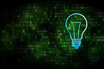 Image showing Business concept: Light Bulb on digital background