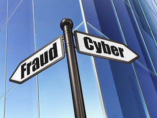 Image showing Privacy concept: Cyber Fraud on Building background