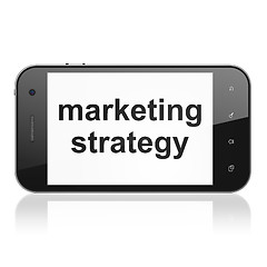 Image showing Advertising concept: Marketing Strategy on smartphone