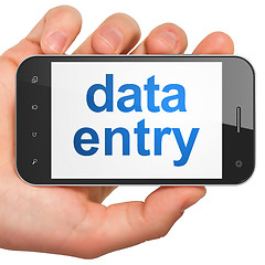 Image showing Data concept: Data Entry on smartphone