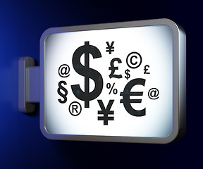 Image showing Finance concept: Finance Symbol on billboard background