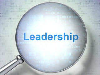 Image showing Finance concept: Leadership with optical glass