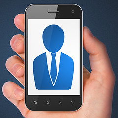 Image showing Law concept: Business Man on smartphone